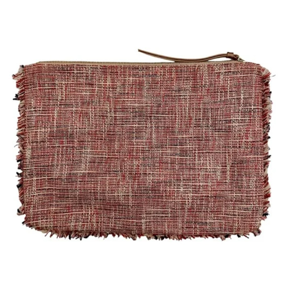 BANANA‎ REPUBLIC Large Multicolor Tweed Pink Tablet Wristlet Clutch Purse NWT - Picture 1 of 9